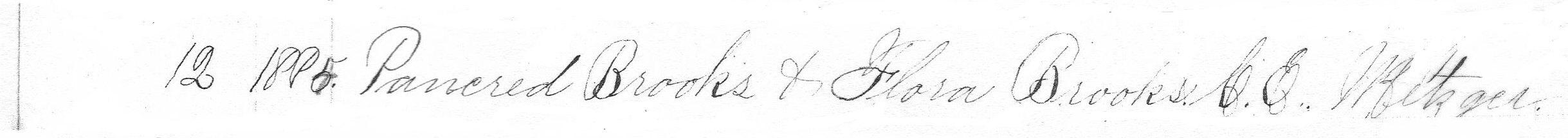 1886 Baptismal Certificate Extract 2 of Mary Eugene N Brooks (later Nellie Brooks)